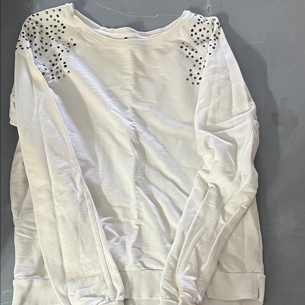 Forever 21 White Studded Sweatshirt